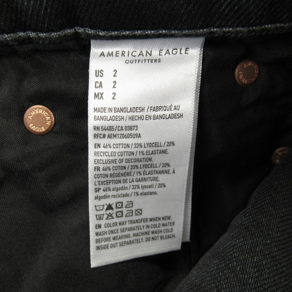 American Eagle Outfitters Womens Black Ex‎ Boyfriend Stretch Denim Shorts Size 2 - Picture 12 of 14